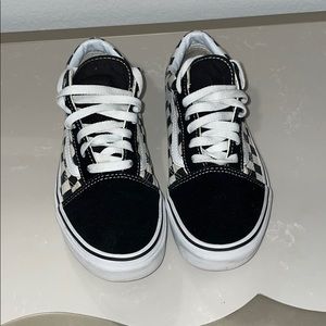 Black/white checkered Vans